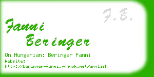 fanni beringer business card